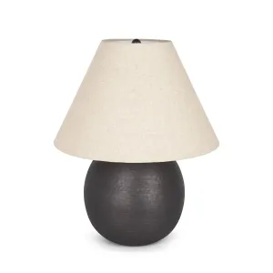 Sadiyah Table Lamp Black Metal | Natural Shade