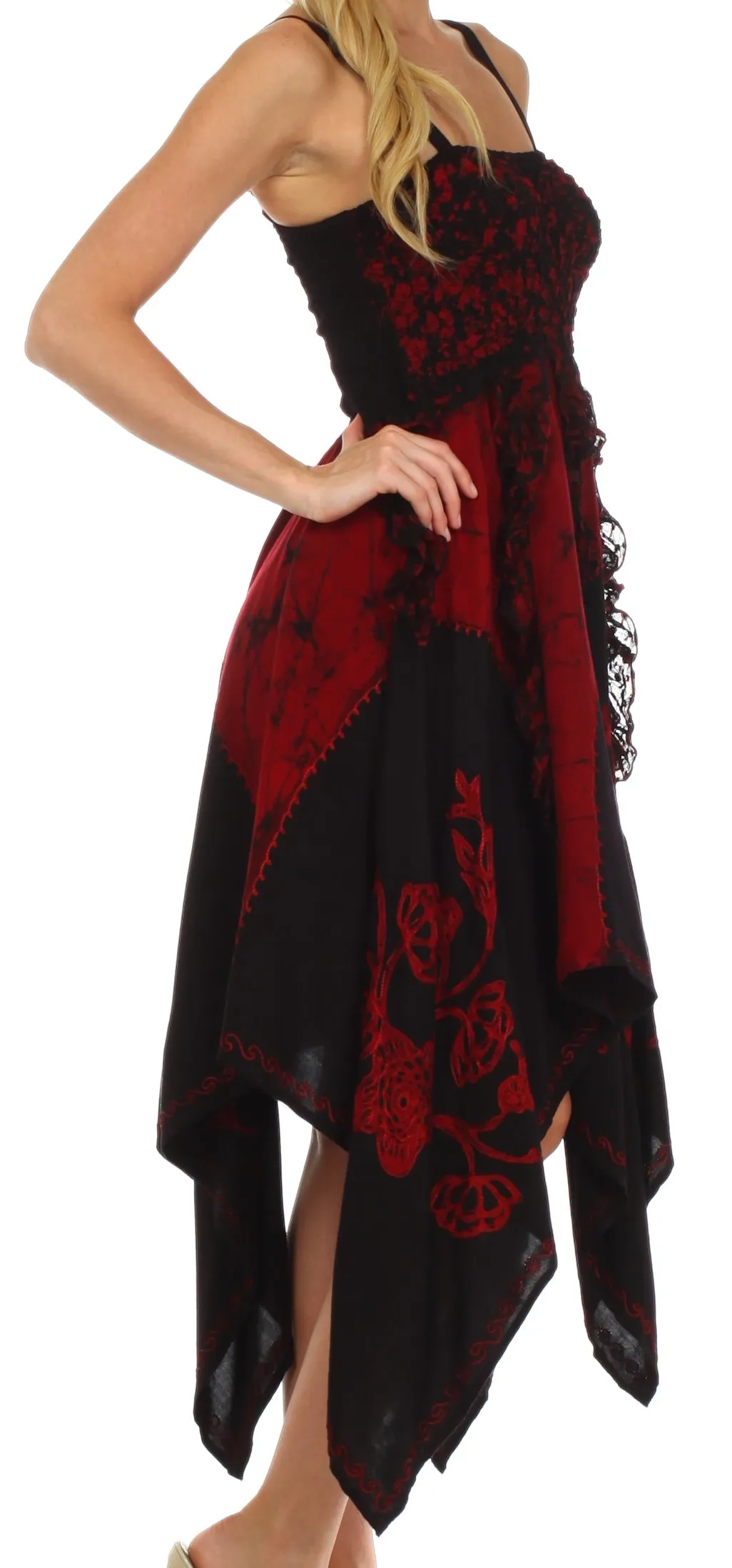 Sakkas Amara Batik Handkerchief Hem Dress