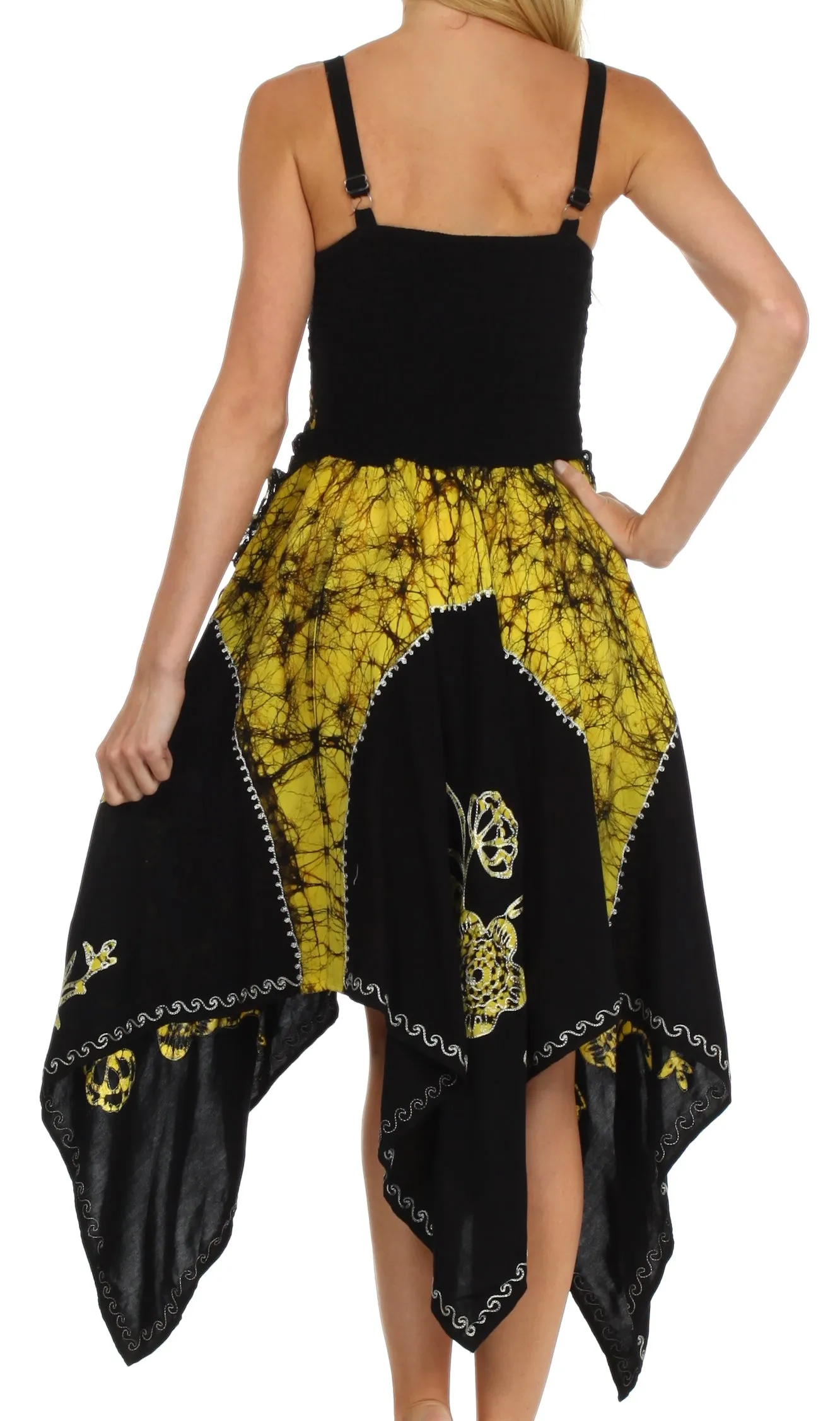 Sakkas Amara Batik Handkerchief Hem Dress