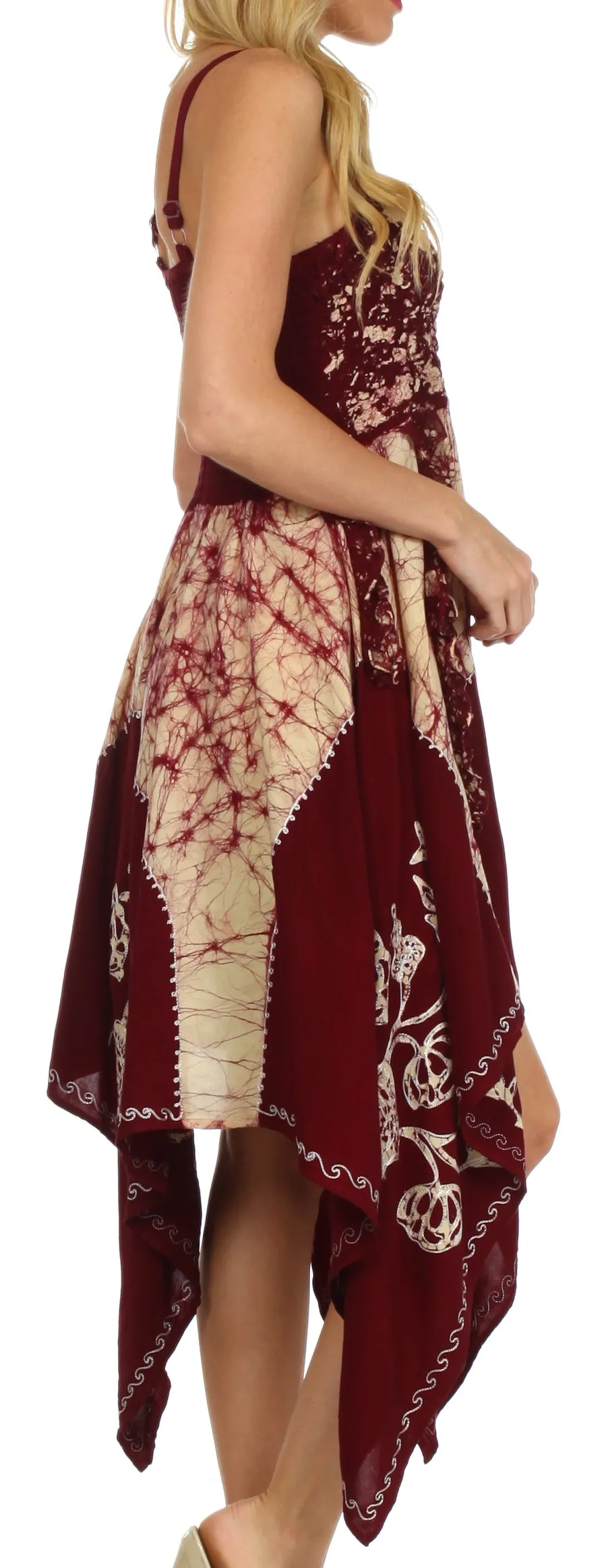 Sakkas Amara Batik Handkerchief Hem Dress