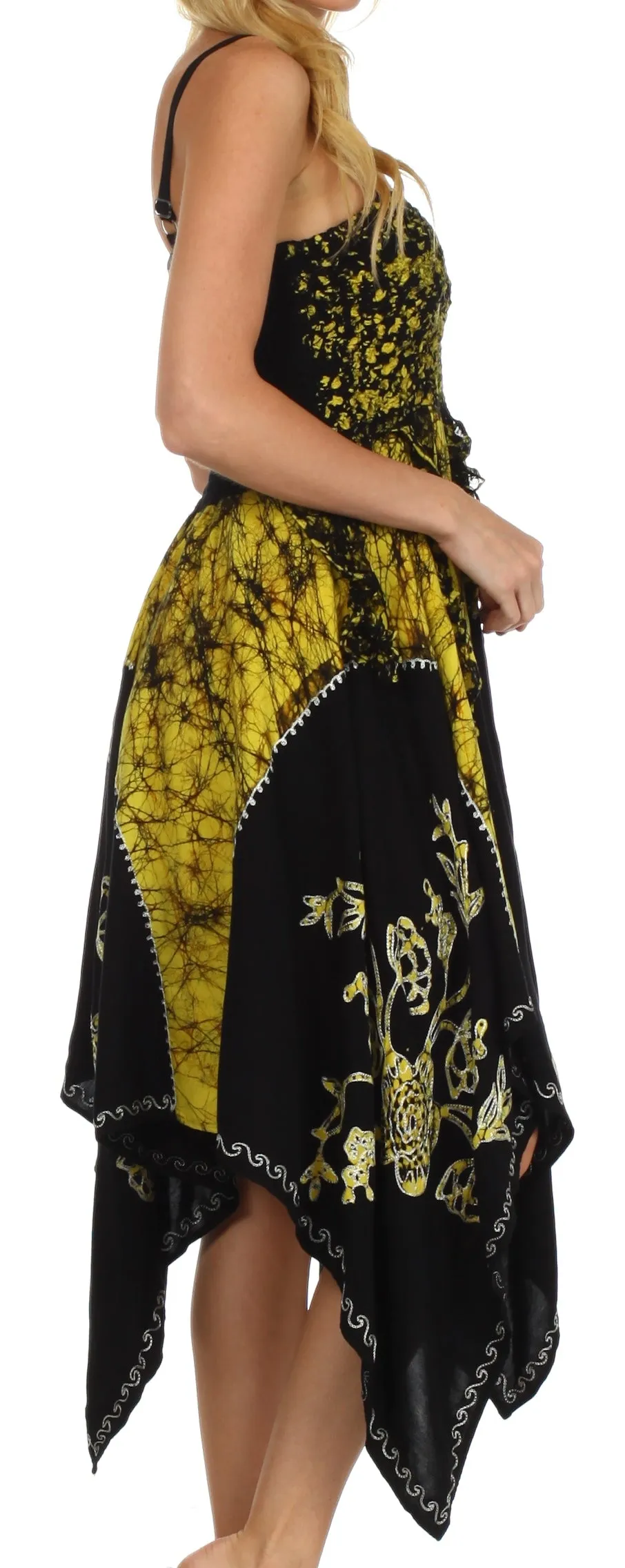 Sakkas Amara Batik Handkerchief Hem Dress