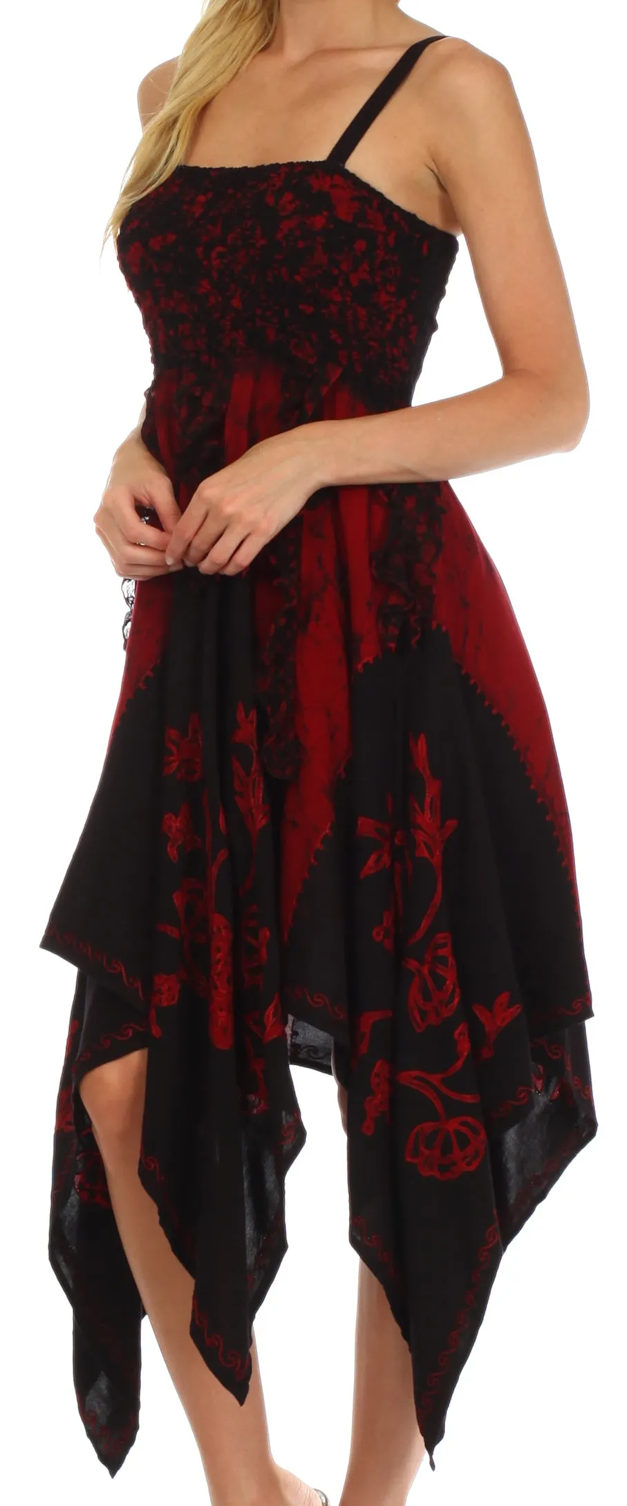 Sakkas Amara Batik Handkerchief Hem Dress