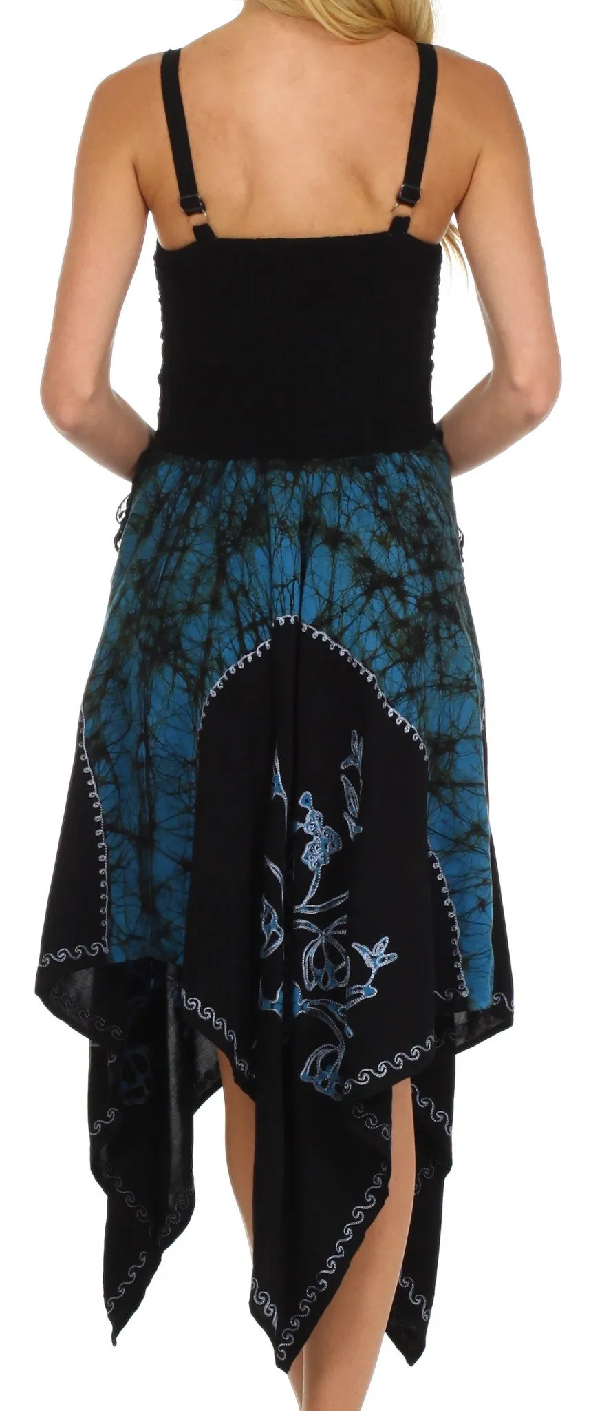 Sakkas Amara Batik Handkerchief Hem Dress