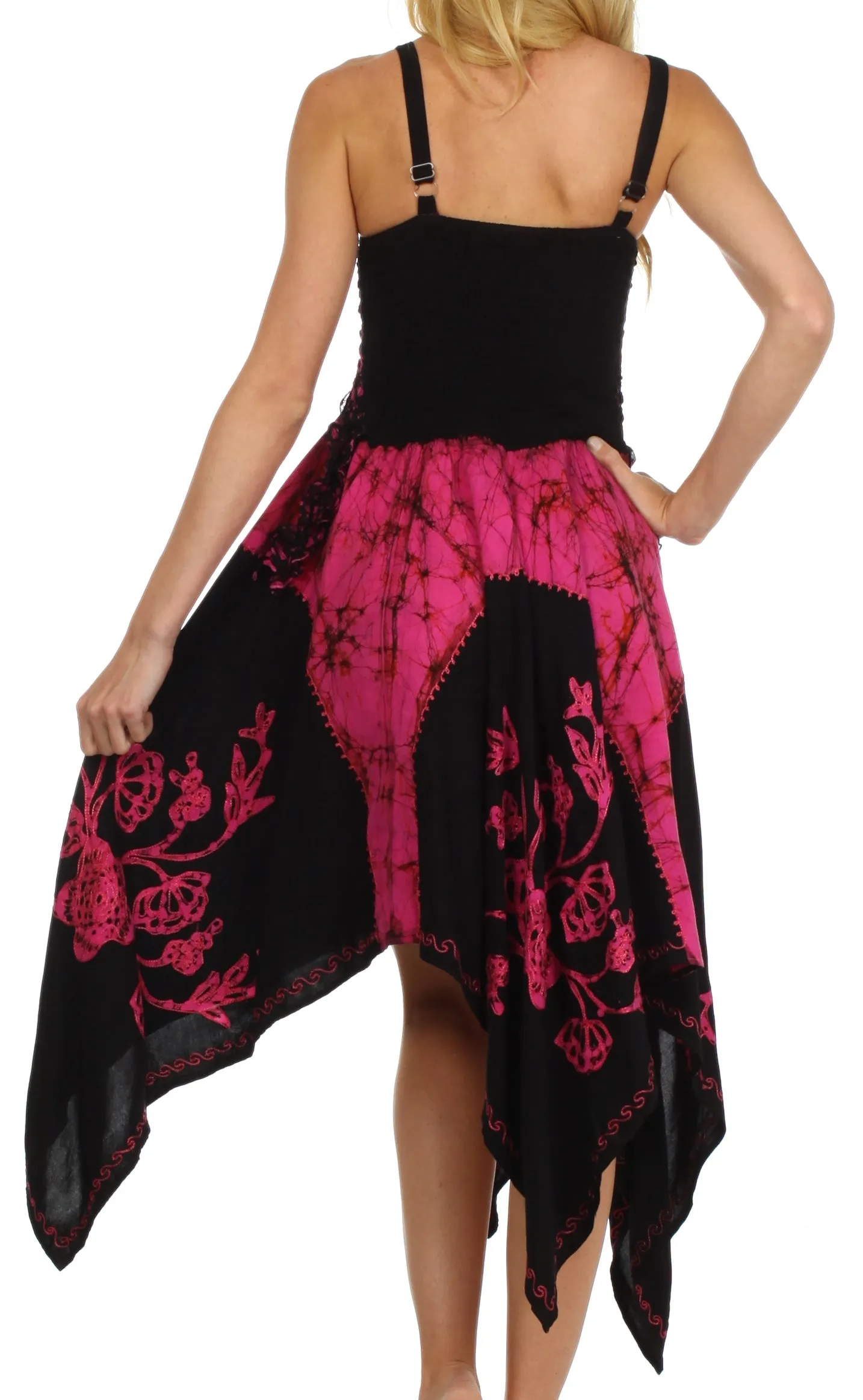 Sakkas Amara Batik Handkerchief Hem Dress