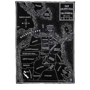 San Francisco Map Wool Throw