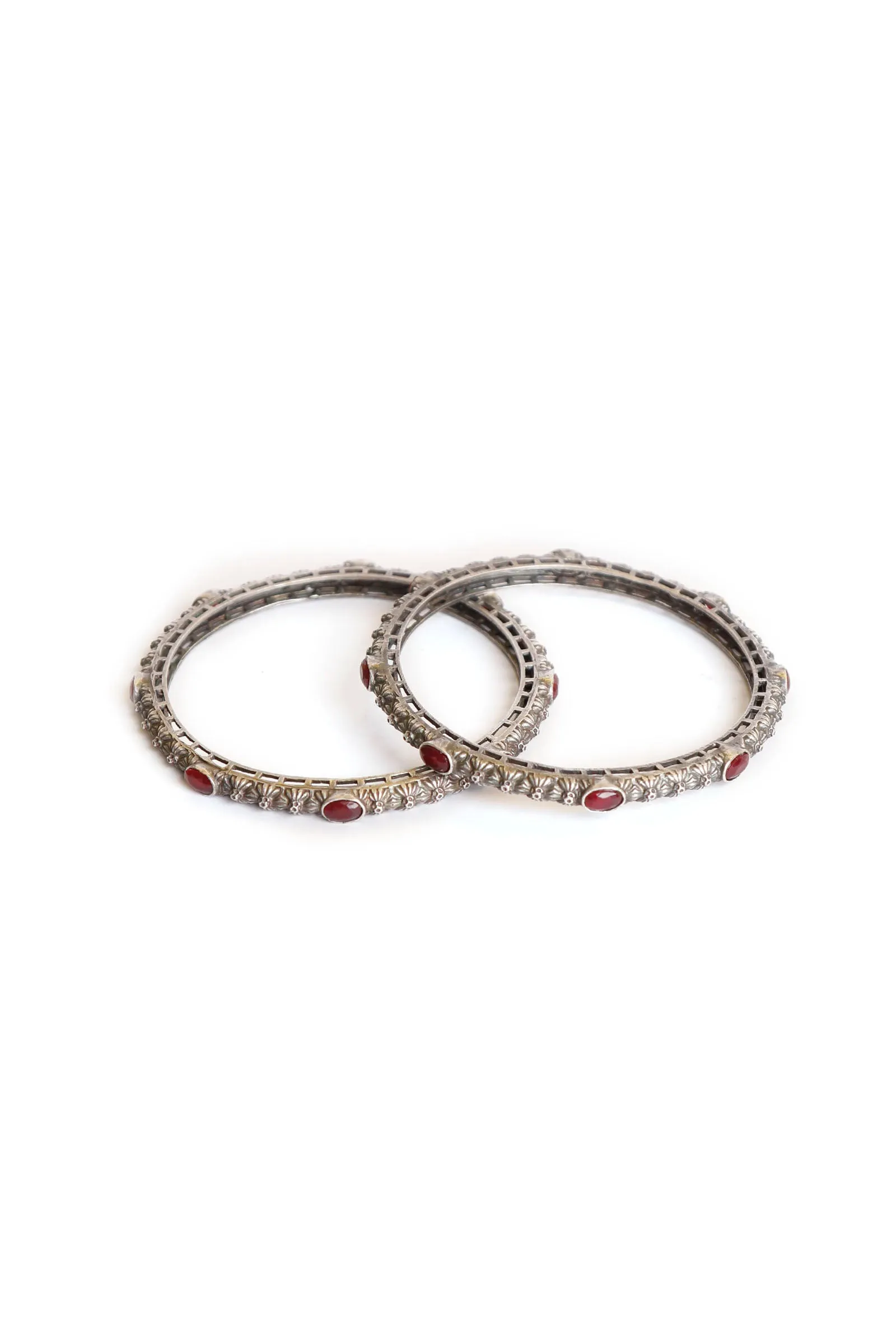 Surbhi Red Stone Brass Bangle