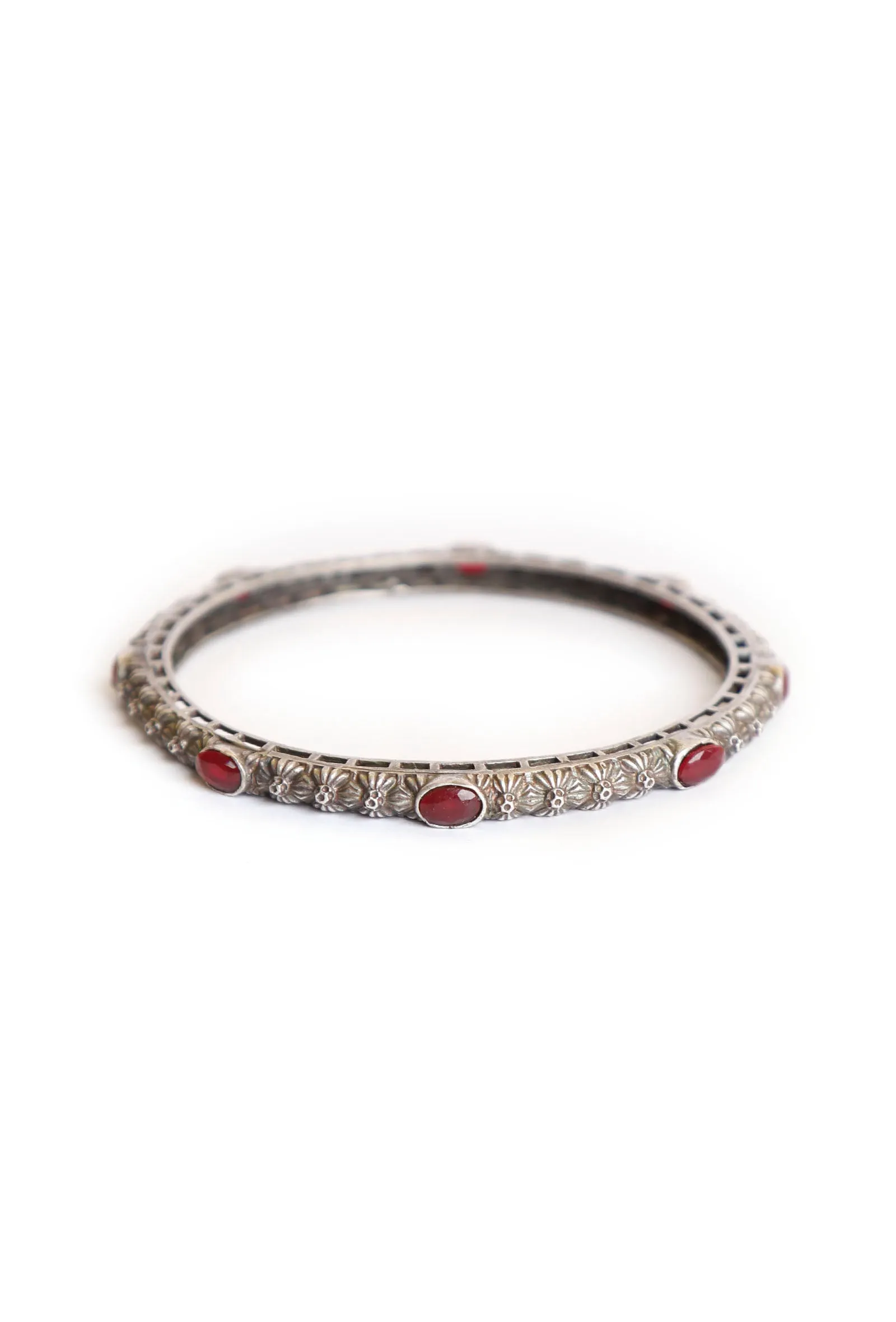 Surbhi Red Stone Brass Bangle