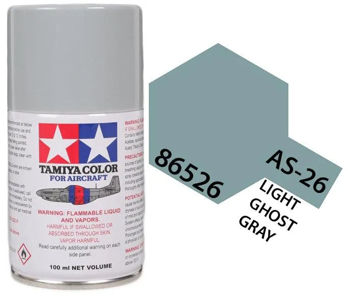 Tamiya 86526 AS-26 Light Ghost Gray Aircraft Lacquer Spray Paint 100ml